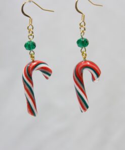 boucles d'oreilles sucre d'orge aux couleurs de Noël
