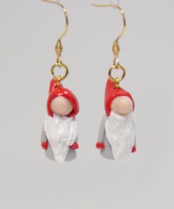 boucles d'oreilles les lutins de Noël apprêts en acier doré